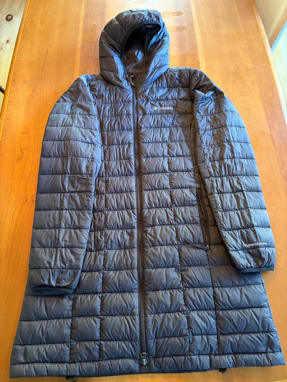 Columbia Women's Black Long Packable Puffer Coat with Hood